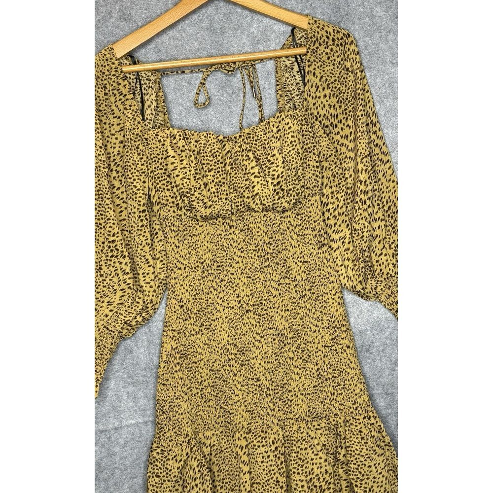 Free People Women's Size XS Elliatt Cocktail Mini Dress Long Sleeve Animal Print